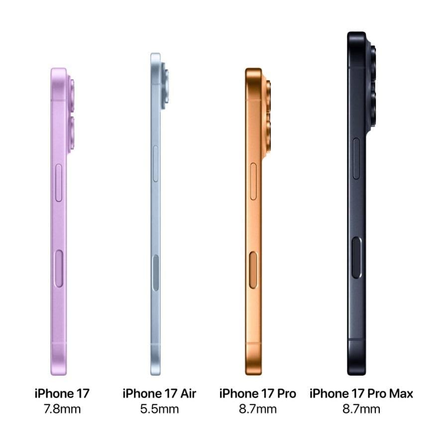 iPhone 17, iPhone 17 Air, iPhone 17 Pro, and iPhone 17 Pro